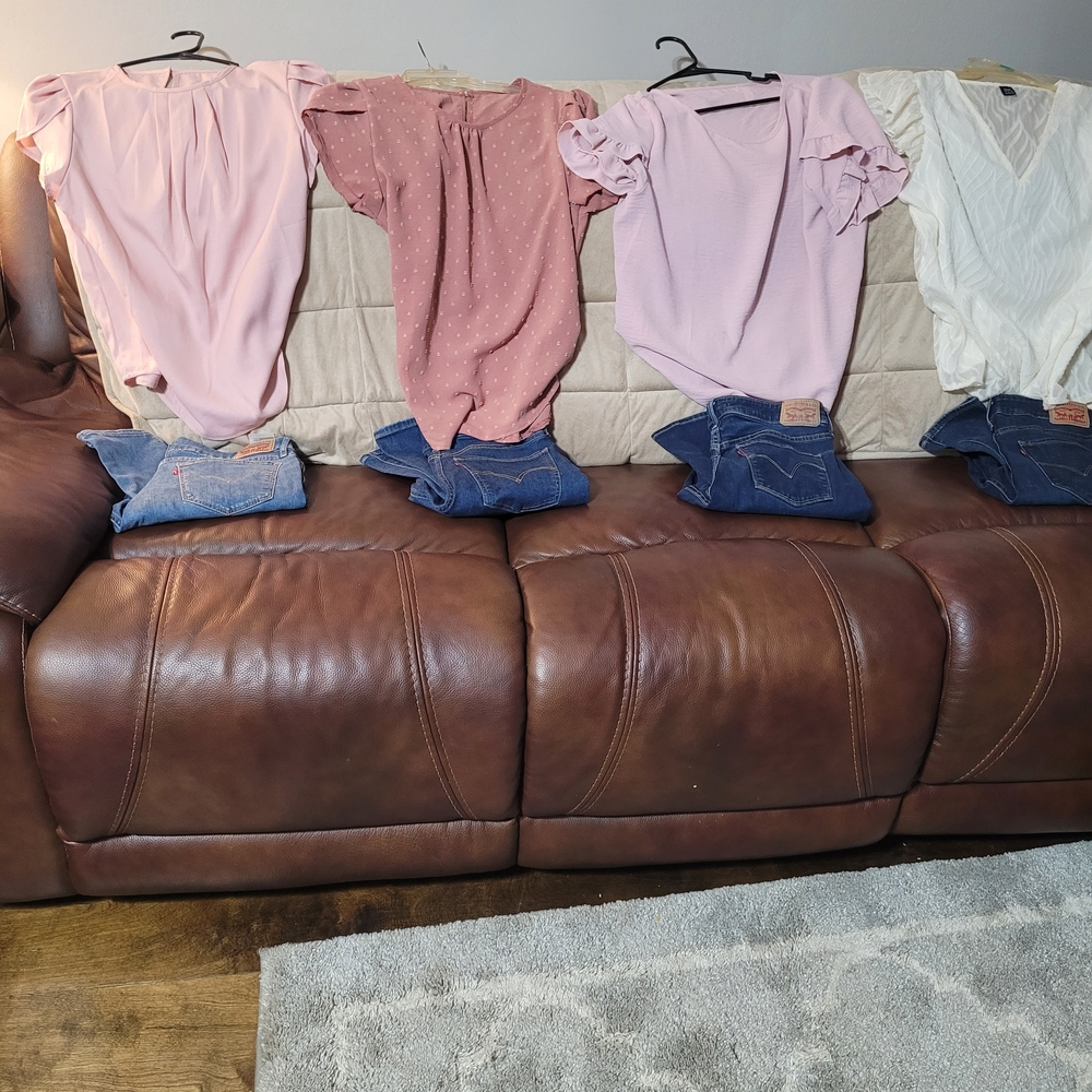 SHEIN Pink and White Blouses Collection